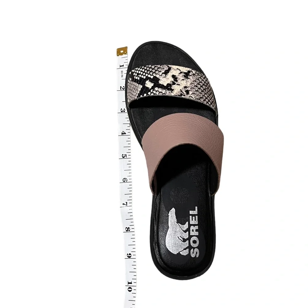 SOREL Women's Ella II Flat Slide Mauve Vapor Full Grain Leather Size 6